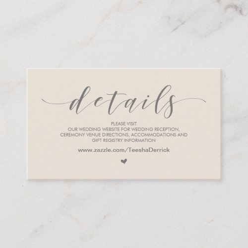Beautiful Grey Cream, Wedding Website Details