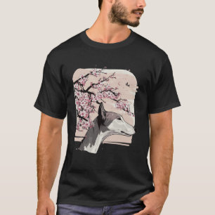 Beautiful Greyhound Cherry Blossom Dog Breed Japan T-Shirt