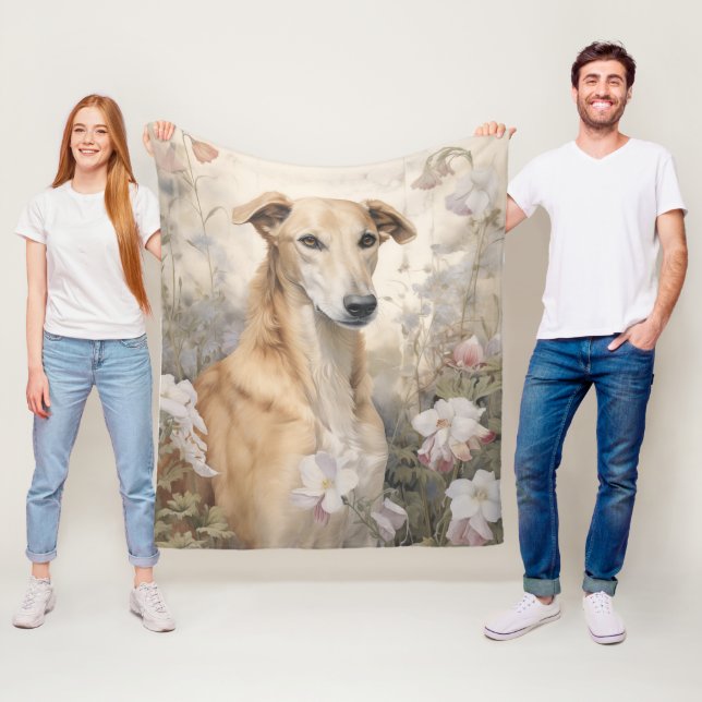 Beautiful Greyhound – Gentle & Graceful Fleece Blanket (In Situ)
