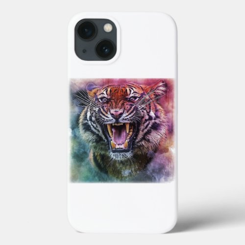 Beautiful Growling Bengal Tiger Face Photo iPhone 13 Case