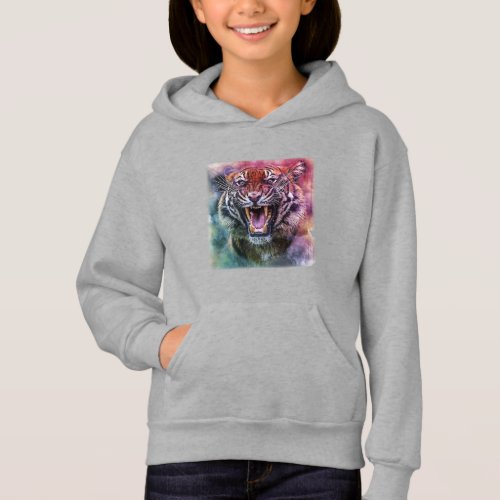 Beautiful Growling Bengal Tiger Face Photo Hoodie