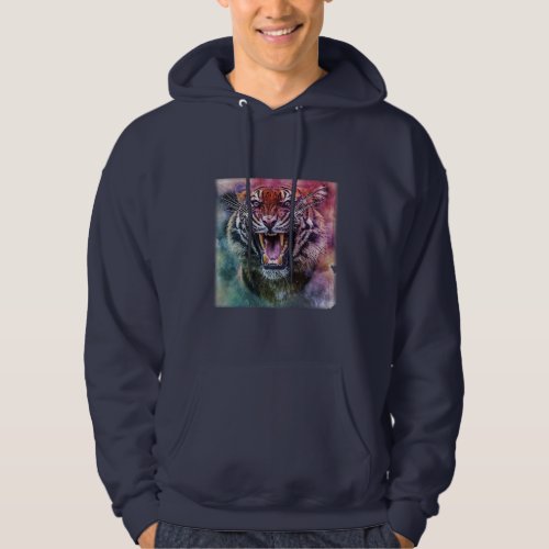 Beautiful Growling Bengal Tiger Face Photo Hoodie