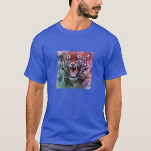 Beautiful Growling Bengal Tiger Face Photo T-Shirt