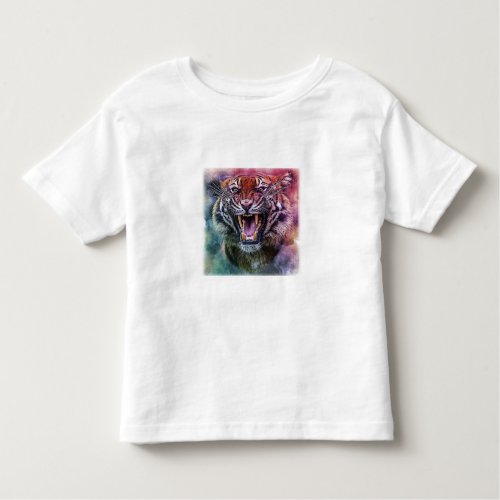 Beautiful Growling Bengal Tiger Face Photo Toddler T_shirt