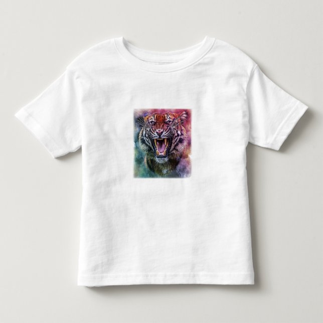 Beautiful Growling Bengal Tiger Face Photo Toddler T-shirt (Front)