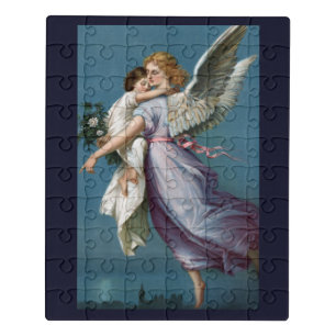 Beautiful Guardian Angel Painting Jigsaw Puzzle