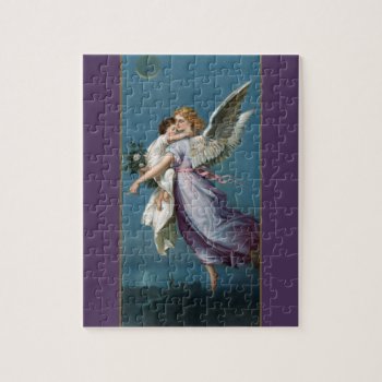 Beautiful Guardian Angel Painting Jigsaw Puzzle by justcrosses at Zazzle