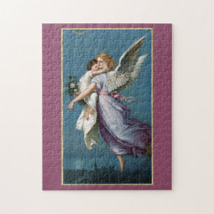 Beautiful Guardian Angel Painting Jigsaw Puzzle