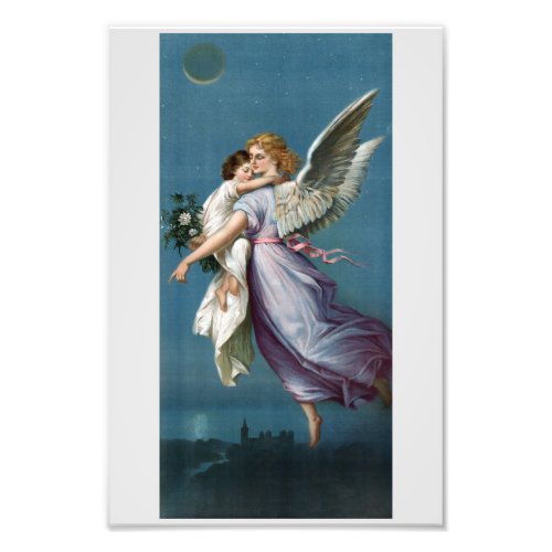 Beautiful Guardian Angel Painting Photo Print