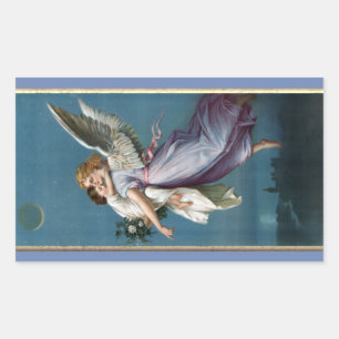 Beautiful Guardian Angel Painting Rectangular Sticker