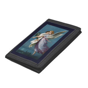Beautiful Guardian Angel Painting Tri-fold Wallet