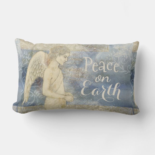 Beautiful Guardian Angel Soft Blues, Pillow (Front)