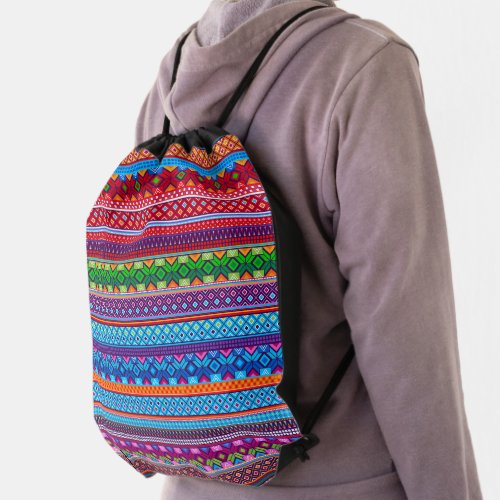 Beautiful Guatemala pattern design Drawstring Bag