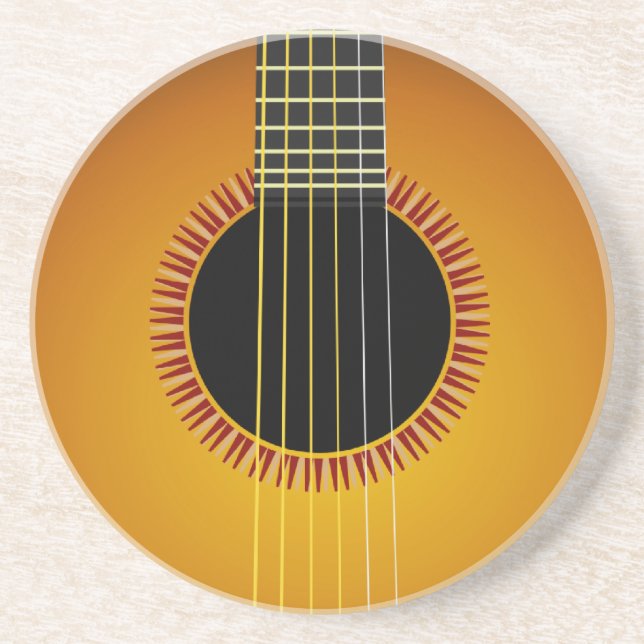 Beautiful Guitar Background Coaster (Front)
