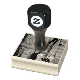 Beautiful Guitar Rubber Stamp