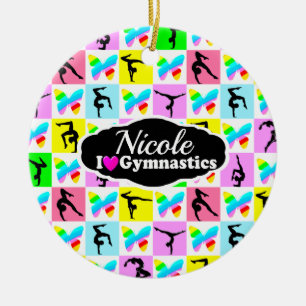 BEAUTIFUL GYMNASTICS BUTTERFLY DESIGN CERAMIC ORNAMENT
