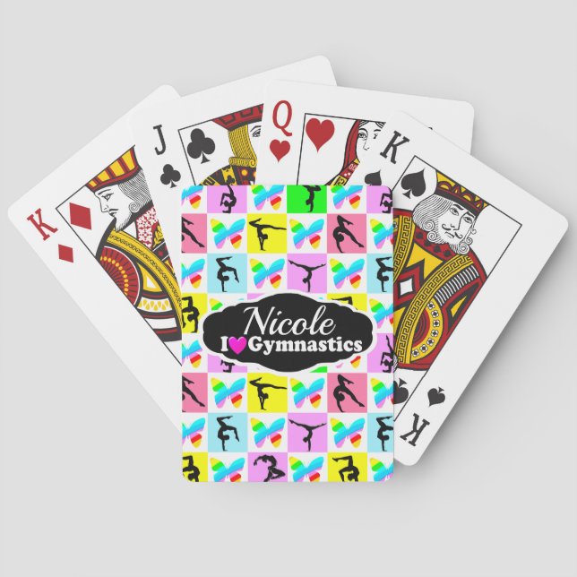 BEAUTIFUL GYMNASTICS BUTTERFLY DESIGN POKER CARDS (Back)