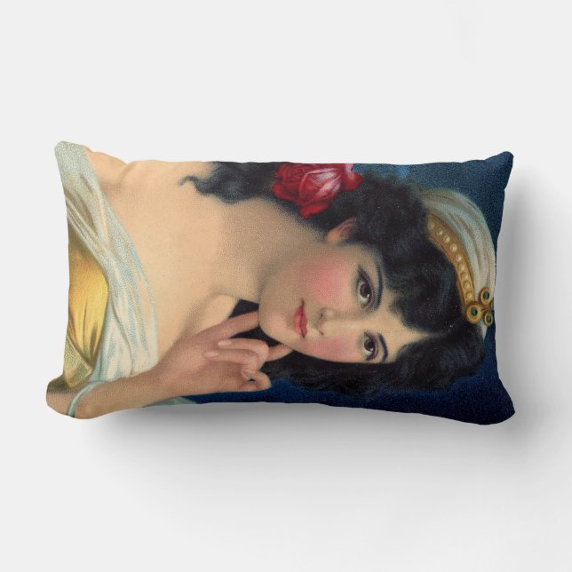 Beautiful GYPSY Girl, gypsy wedding bride Lumbar Pillow (Front)