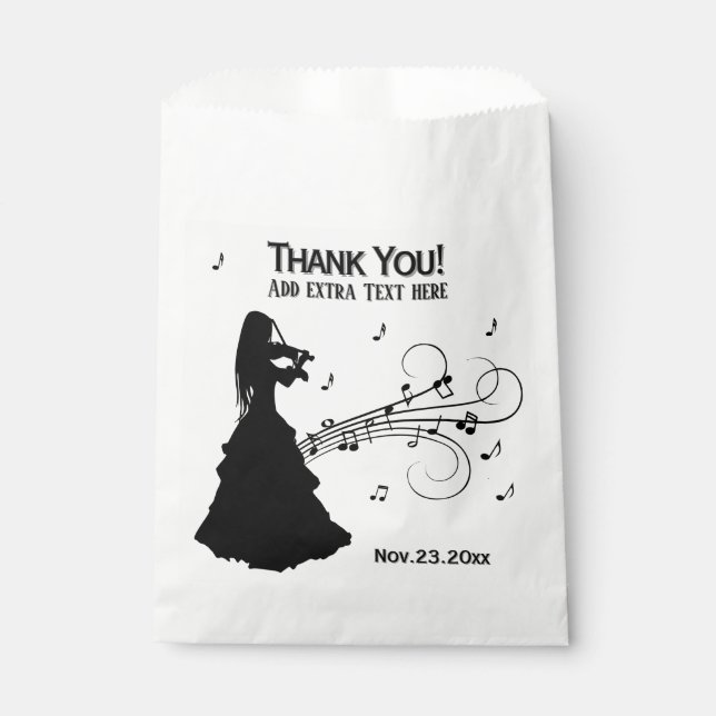 Beautiful Gypsy Girl Plays Violin Favor Bag (Front)