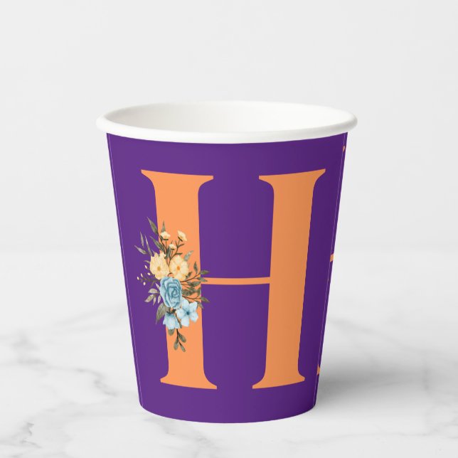 Beautiful H Coffee Mug Paper Cups (Front)