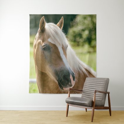 Beautiful haflinger horse portrait tapestry