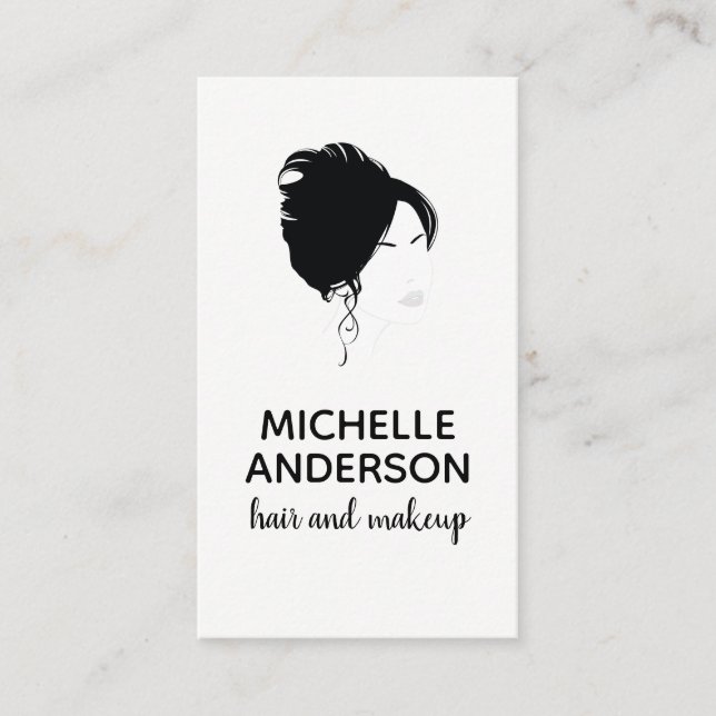 Beautiful Hair and Makeup Business Card (Front)