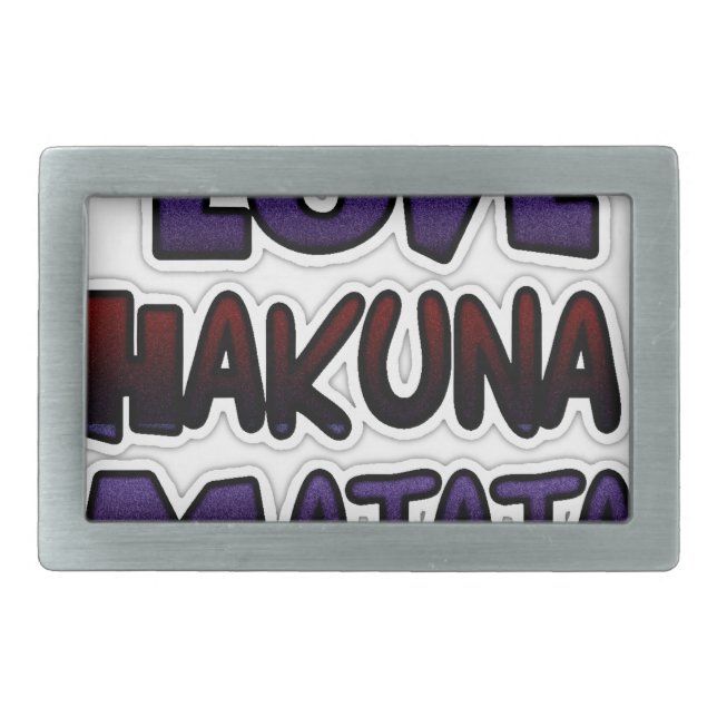 Beautiful Hakuna Matata Art Print Belt Buckle (Front)