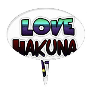 Beautiful Hakuna Matata Art Print Cake Topper