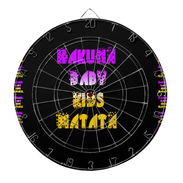 Beautiful Hakuna Matata Art Print Dartboard With Darts (Front)