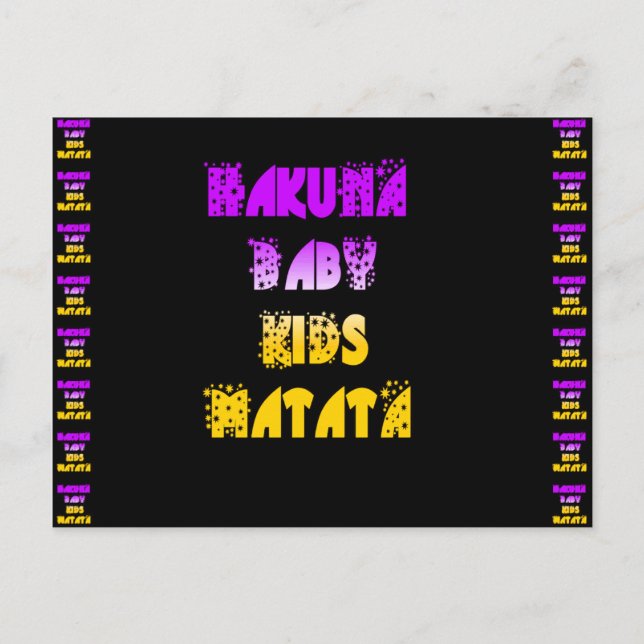 Beautiful Hakuna Matata Art Print Postcard (Front)