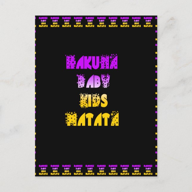 Beautiful Hakuna Matata Art Print Postcard (Front)