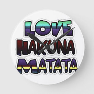 Beautiful Hakuna Matata Art Print Round Clock