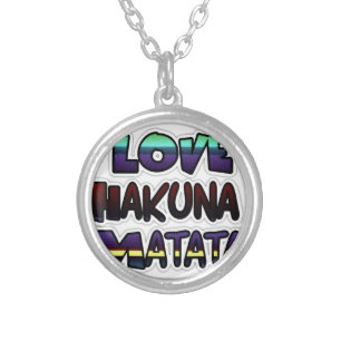 Beautiful Hakuna Matata Art Print Silver Plated Necklace