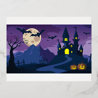 Beautiful Halloween Foil Holiday Postcard