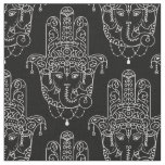 Beautiful Hamsa Hand on black Fabric