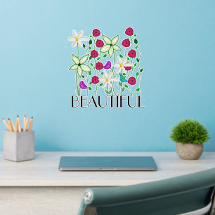 Beautiful Hand Drawn Flowers Wall Decal