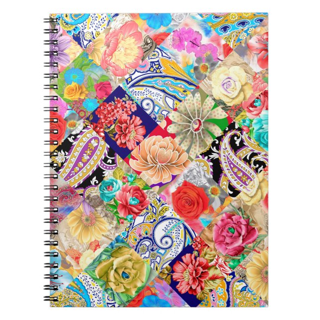 Beautiful Hand drawn garden Floral pattern with bo Notebook (Front)
