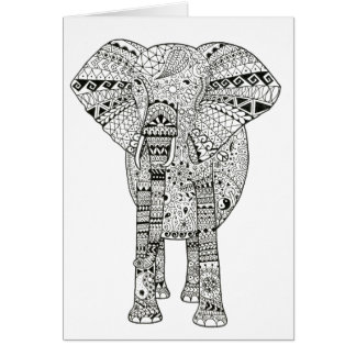 Beautiful Hand Illustrated Artsy Elephant Cards