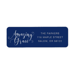 Beautiful, hand-lettered Amazing Grace script Label