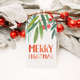 Beautiful Hand Lettered Watercolor Berry & Branch Gift Tags