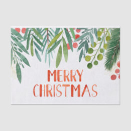 Beautiful Hand Lettered Watercolor Berry & Branch Tissue Paper