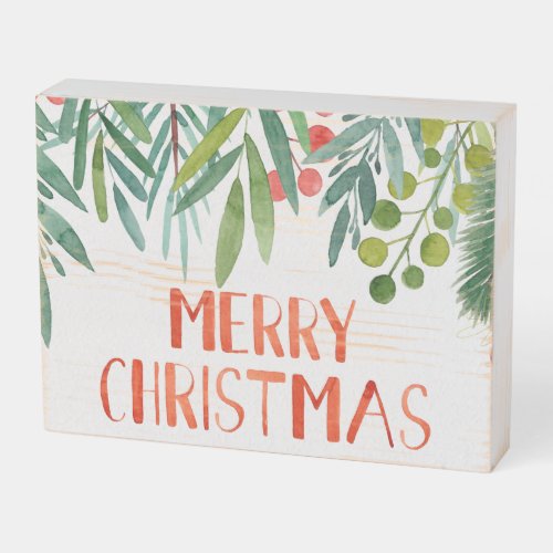 Beautiful Hand Lettered Watercolor Berry  Branch  Wooden Box Sign