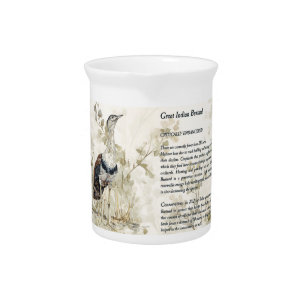 Beautiful Hand-Painted Great Indian Bustard Bird Beverage Pitcher