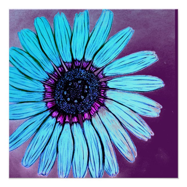 Beautiful hand Sketched Flower Poster (Front)