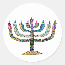 Beautiful Hanukkah Menorah Favor/Envelope Stickers