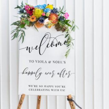Beautiful Happily Ever After Wedding Welcome Foam Board by Paperpaperpaper at Zazzle