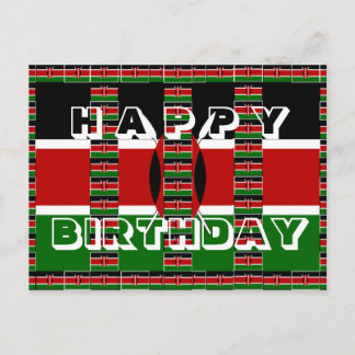 Beautiful Happy Birthday Black red green white Postcard