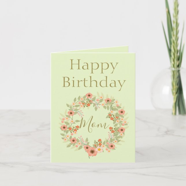 Beautiful Happy Birthday Mom Photo Inside Card (Front)