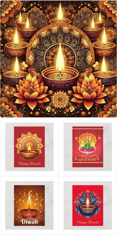 Beautiful Happy Diwali Greeting Postcards