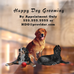 Beautiful Happy Dogs Groomer  Wall Decal